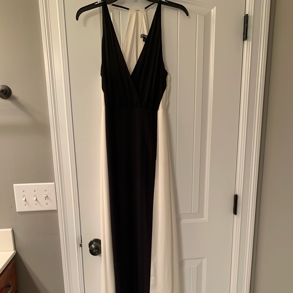 Express black and cream high low maxi dress size 4